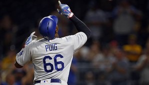 Yasiel Puig schlug den entscheidenden Homerun für die Dodgers in Pittsburgh