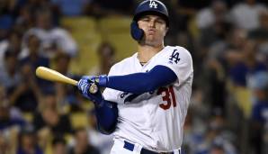 Joc Pederson schlug die Homeruns 249 und 250 für die Los Angeles Dodgers in der Saison 2019.