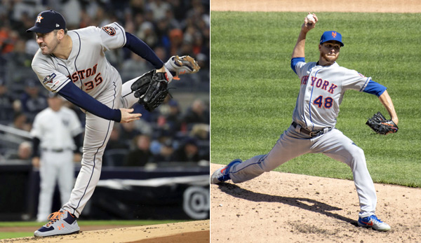 Justin Verlander (l.) und Jacob deGrom waren die besten Pitcher der MLB in der abgelaufenen Saison.