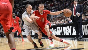 Chandler Parsons (r.) erzielte bei Houstons Sieg gegen die Spurs 21 Punkte