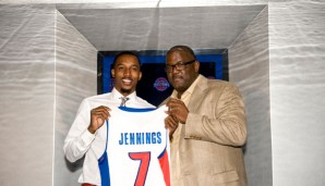 Vor der Saison konnte Joe Dumars (r.) Brandon Jennings nach Detroit locken