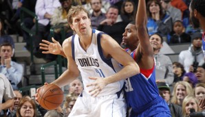 Dirk Nowitzki legte gegen die Philadelphia 76ers 21 Punkte auf