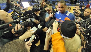 Knicks-Superstar Carmelo Anthony musste eine Menge Fragen beantworten