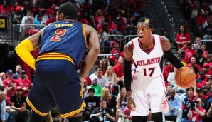 Dennis Schröder (r.) steht derzeit mit den Atlanta Hawks in den Conference Finals