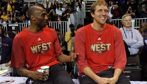 Etliche Male Teammates beim All-Star Game: Kobe Bryant (l.) und Dirk Nowitzki