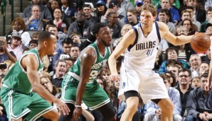 Dirk Nowitzki stellte gegen die Celtics mit 31 Punkten seinen Saisonbestwert ein