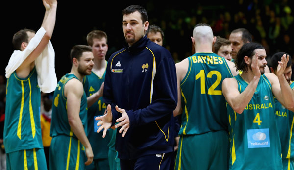 Andrew Bogut gemeinsam mit der australischen Basketball-Nationalmannschaft
