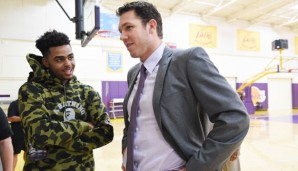 D'Angelo Russell (l.) ist ein großer Fan seines neuen Coaches Luke Walton