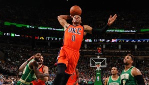 Nach sieben Spielen riss die Triple-Double-Serie von Russell Westbrook gegen Boston