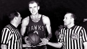 Platz 19: BOB PETTIT - 47 Spiele mit mindestens 40 Punkten zwischen 1955 und 1964 - Karrierebestwert: 57 Punkte gegen die Detroit Pistons am 18. Februar 1961