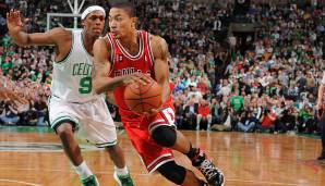 PLATZ 6 - Derrick Rose: 36 Punkte für Chicago Bulls vs. Boston Celtics am 18. April 2009. Alter: 20 Jahre, 196 Tage.