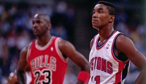 Mit den Jordan Rules brachten sie MJ zur Verzweiflung, erst im vierten Anlauf setzten sich die Bulls 1991 durch. Zum 60. Geburtstag von Pistons-Legende Isiah Thomas stellen wir die berüchtigten Bad Boys, die selbst zweimal Champion wurden, nochmal vor.
