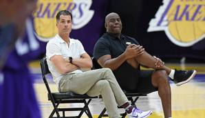 Magic Jonshon und Rob Pelinka leiten seit 2017 das Front Office der Lakers.