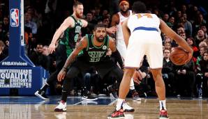 Während der Celtics-Saison gab es immer wieder Querelen, außerdem gelten Irving und Durant als gute Freunde. Ebenfalls nicht ganz unwichtig: Kyrie ist in New Jersey aufgewachsen. Und die Saison der Celtics war eine massive Enttäuschung.