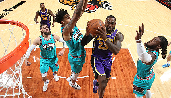 LeBron James und die Lakers müssen in Memphis bis in die Schlusssekunden um den Sieg zittern.