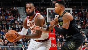 Platz 2: LeBron James (Cleveland Cavaliers) - 19 Assists gegen die Atlanta Hawks am 9. Februar 2018 (18 weitere Spiele mit mindestens 15 Assists).