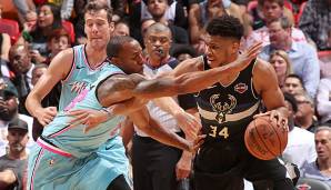 Giannis Antetokounmpo ud die Milwaukee Bucks haben bei den Miami Heat eine seltene Niederlage hinnehmen müssen.