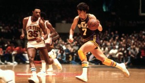 Platz 29: PETE MARAVICH - 35 Spiele mit mindestens 40 Punkten zwischen 1970 und 1979 - Karrierebestwert: 68 Punkte gegen die New York Knicks am 25. Februar 1977