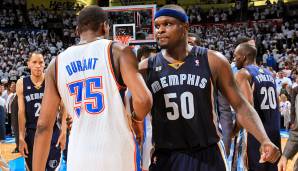 2013: Grizzlies (5) - Thunder (1): 4:1 - Erneut präsentierten sich die Grizzlies als Favoritenschreck. Dieses Mal traf es OKC, das im Vorjahr noch in den Finals stand. Aber: Westbrook fehlte verletzt, Durant konnte es alleine nicht richten.