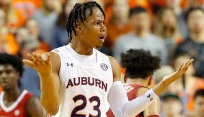 PLATZ 9: Isaac Okoro (Auburn, SF, 19 Jahre) - Stats: 12,9 Punkte, 4,4 Rebounds, 2,0 Assists und 0,9 Blocks bei 51,4 Prozent FG und 28,6 Prozent Dreier in 31,5 Minuten (28 Spiele)