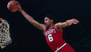 JULIUS ERVING (1971-1987) – Teams: Squires, Nets (beide ABA), Sixers (NBA) – Erfolge: 3x Champion (2x ABA, 1x NBA), 4x MVP (3x ABA, 1x NBA), 16x All-Star, 9x First Team (4x ABA, 5x NBA), 3x Second Team (1x ABA, 2x NBA), 1x All-Defensive.
