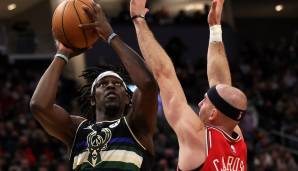 Platz 7: JRUE HOLIDAY (Milwaukee Bucks) | Alter: 32 | Draft: 2009 (17. Pick) | Erfolge: 1x Champion, 1x All-Star, 4x All-Defense (2x First) | Stats 21/22: 18,3 PPG, 4,5 RPG, 6,1 APG, 50,1 FG%, 41,1 3P%