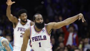 Platz 2: JAMES HARDEN (Philadelphia 76ers) - 22,4 Punkte, 7,9 Rebounds, 10,1 Assists über 62 Spiele (41,2 Prozent FG, 33,4 Prozent Dreier)