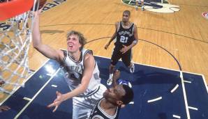 Platz 14: DIRK NOWITZKI (Dallas Mavericks, 22 Jahre und 329 Tage) - 42 Punkte bei den San Antonio Spurs am 14. Mai 2001