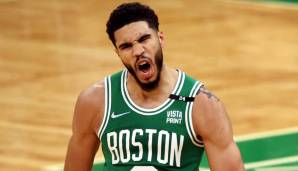 Platz 3: JAYSON TATUM (Boston Celtics) | Alter: 24 | Draft: 2017 (3. Pick) | Erfolge: 3x All-Star, 2x All-NBA (1x First) | Stats 21/22: 26,9 PPG, 8,0 RPG, 4,4 APG, 45,3 FG%, 35,3 3P%