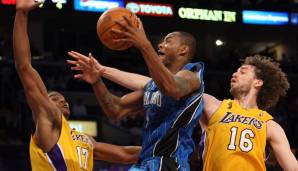 Platz 17: RASHARD LEWIS | Team: Orlando Magic | Plus/Minus: -26 in 36 Minuten in Spiel 1 der NBA Finals 2009 gegen die Los Angeles Lakers (75:100)