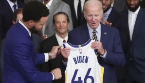 Stephen Curry und die Warriors waren bei US-Präsident Joe Biden im Weißen Haus zu Gast.