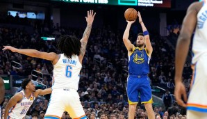 Heiß, heißer, Klay Thompson in der ersten Halbzeit gegen die OKC Thunder.