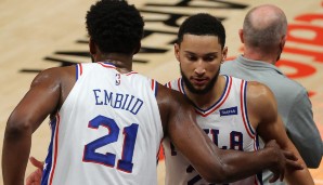 Joel Embiid spielte zwischen 2016 und 2021 mit Ben Simmons bei den Philadelphia 76ers.