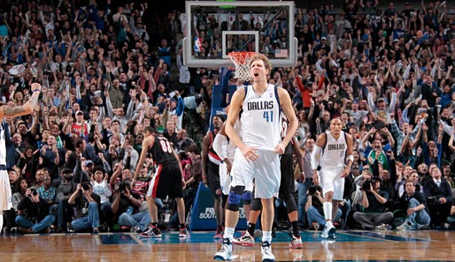 Dirk Nowitzki und die Mavs gewannen einen Double-Overtime-Krimi gegen Portland