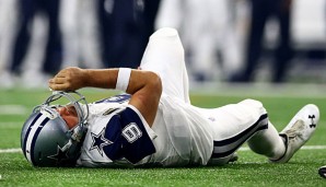 Cowboys-QB Tony Romo verletzte sich an der linken Schulter - wie schon zu Beginn der Saison