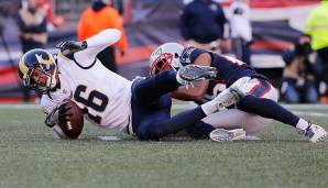 Patriots vs. Rams 26:10 (2016): Jared Goff stand am Ende bei 14/32, 161 Yards, einem Touchdown und kassierte vier Sacks. Es war eines der letzten Spiele von Jeff Fisher als Rams-Coach.