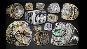 Super Bowl LVI zwischen den Rams und den Bengals steht vor der Tür - und die Sieger dürfen sich nicht nur über die Vince Lombardi Trophy freuen, sondern nehmen auch einen Ring mit nach Hause. SPOX zeigt Euch alle bisherigen Super-Bowl-Ringe.