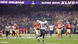 6. Super Bowl XLVII (Februar 2013): Baltimore Ravens vs. San Francisco 49ers 34:31 (65 Punkte insgesamt).