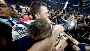 Emotionen pur! Tom Brady und Super Bowl MVP Julian Edelman.
