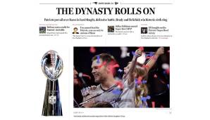 The Boston Globe - "Die Dynastie rollt weiter", schreibt die lokale Presse in Boston. Die "Patriots beherrschen die Rams in einem harten Kampf, einer defensiven Schlacht. Brady und Belichick gewinnen den historischen sechsten Ring."