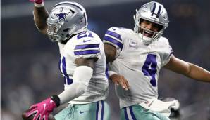 Zeke Elliott und Dak Prescott (v.l.) sind die zentralen Köpfe der Offense der Dallas Cowboys.