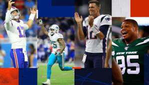 Die Bills, Dolphins, Patriots und Jets treffen in der AFC East aufeinander