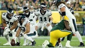 Eagles-O-Line: Der neue Pass-Rush der Packers war vor dem Thursday Night Duell das große Thema. Den neutralisierten die Eagles auch mit einem schnellen Passspiel - während die Line im Run Game Green Bay komplett dominierte.
