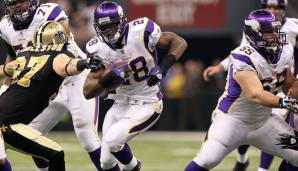 Adrian Peterson (Vikings) 2010: Die Saints gewann das Duell auf dem Weg zu ihrem ersten Super-Bowl-Titel. Doch Peterson glänzte dennoch mit 122 Yards und 3 Touchdowns.