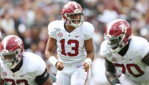 1. Tua Tagovailoa, Alabama: 9 Spiele, 2840 Passing Yards, 33 Touchdowns, 3 Interceptions, 11,3 Yards pro Pass, 71,4 % Completion Percentage, Passer Rating: 206,9