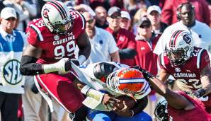 Javon Kinlaw (l.) gilt als einer der besten Defensive Tackle der Draft-Klasse von 2020.