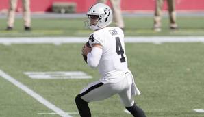 10. Derek Carr, Las Vegas Raiders: Carr spielt eine Saison mit Höhen und Tiefen, bereits jetzt ist aber sichtbar, dass mehr Aggressivität in die Offense Einzug erhalten hat - vor allem, wenn Ruggs spielt. Kann Carr das noch steigern, winken die Playoffs.