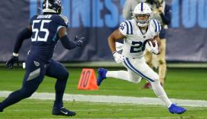 VERLIERER: Jonathan Taylor, Running Back, Indianapolis Colts. Der Rookie sollte eigentlich der neue Lead Back der Colts werden, doch mittlerweile hat ihm Nyheim Hines komplett den Rang abgelaufen. Gegen Tennessee hatte er nur 12 Yards.