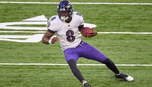 15. Lamar Jackson, Baltimore Ravens: Der MVP rutscht ins Mittelmaß. Als Passer ist Lamar Jackson aktuell nicht mehr als Durchschnitt, auch wenn die Ravens-Probleme tiefer gehen. Doch auch als Runner definitiv nicht der X-Faktor des Vorjahres.