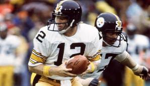 PITTSBURGH STEELERS, 1970: Terry Bradshaw, Quarterback. Bradshaw war ein echter Glücksgriff für die Steelers und spielte dort 14 Jahre. Er wurde einmal zum MVP gewählt und ist Mitglied der Hall of Fame.